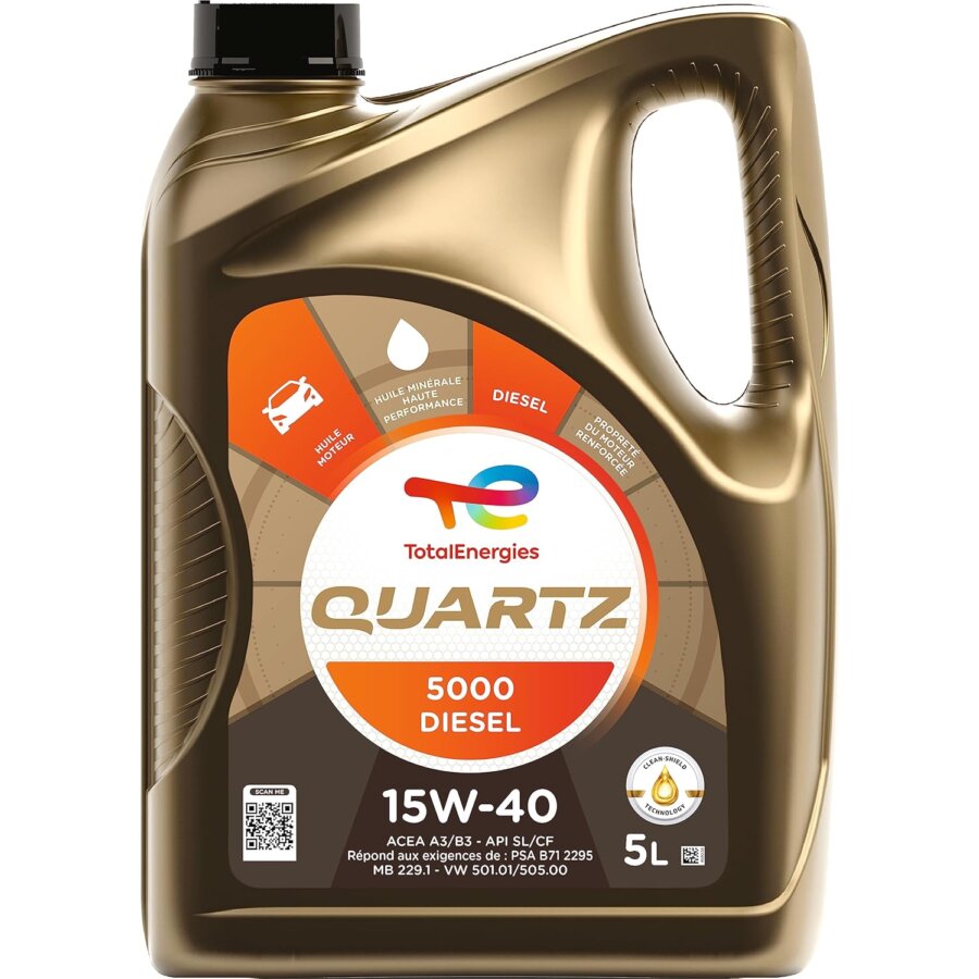 Óleo de motor total quartz 5000 diesel 15w40 diesel e gasolina 5l