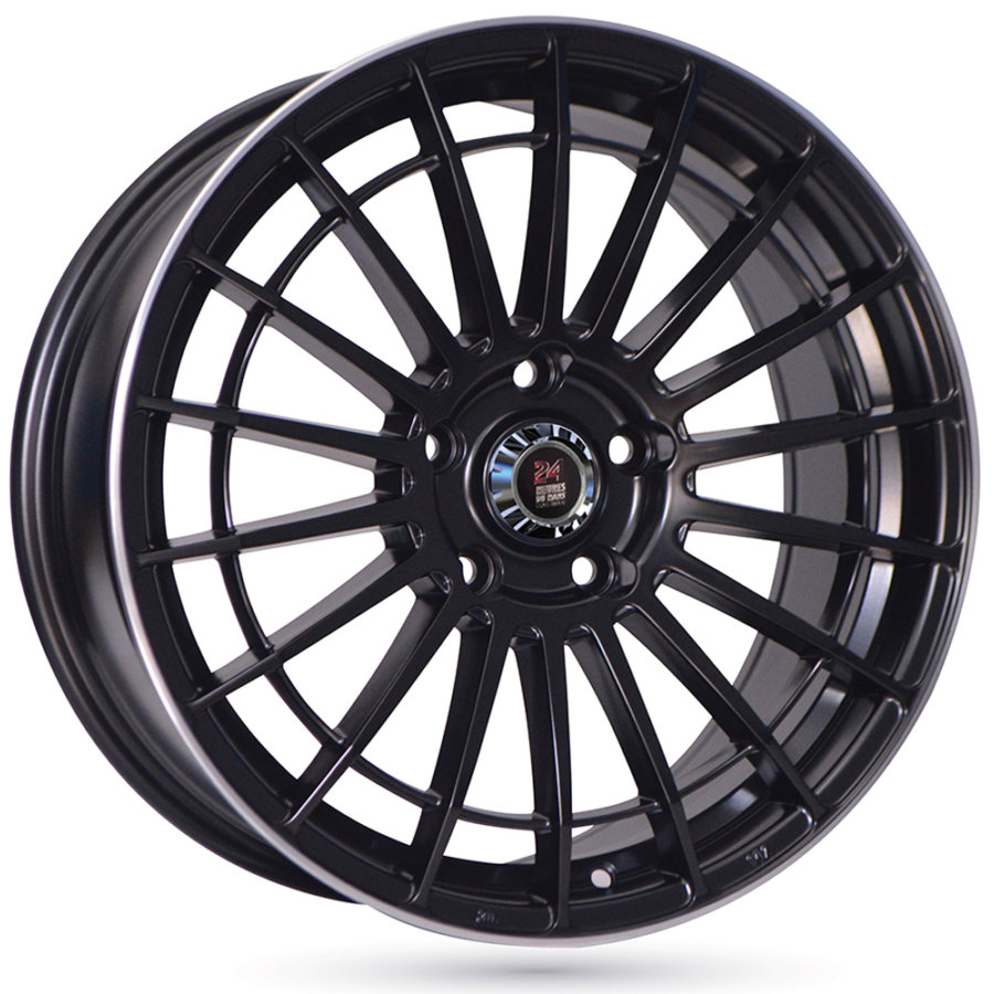 Jante de alumínio 24h du mans mulsanne 8x18 5x112 et42 preto polido mate