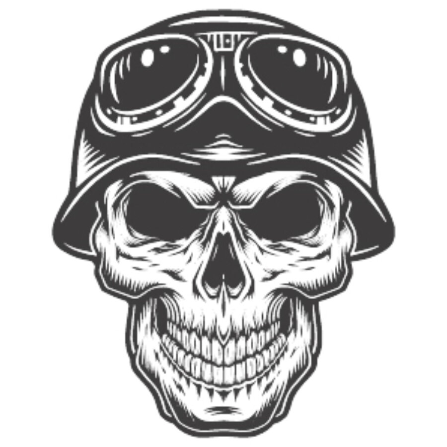 Decor resin 3d cranio biker