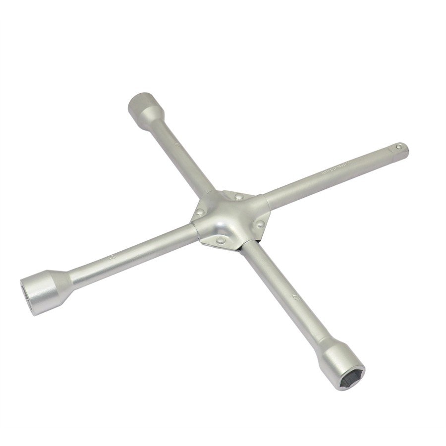 Chave de Cruz NORAUTO reforçada, cromada, hexagonal, 17, 19 e 21 mm quadrado 1/2"