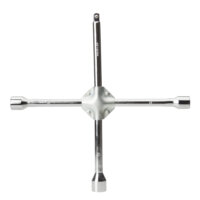 Chave de Cruz NORAUTO reforçada, cromada, hexagonal, 17, 19 e 21 mm quadrado 1/2"