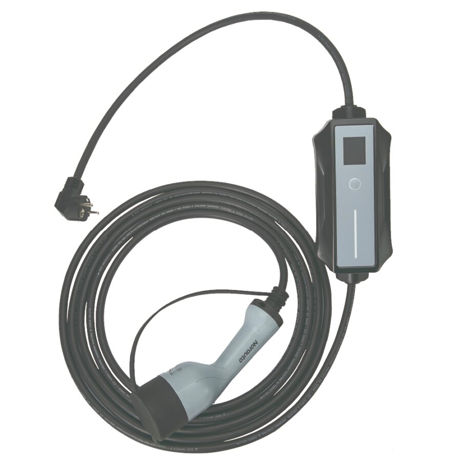 Carregador Elétrico Portátil Norauto Tipo 2 Para Automóvel Até À Tomada Doméstica - 6m - 3,7 Kw