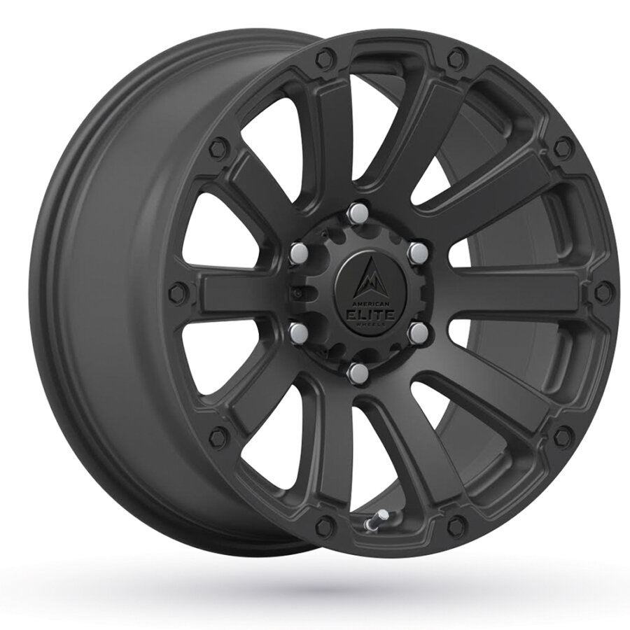 Jante de alumínio american elite wheels defender 9x17 5x127 etpreto mate