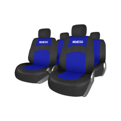 Capas Banco SPARCO Pretas/Azuis (5 Lugares)