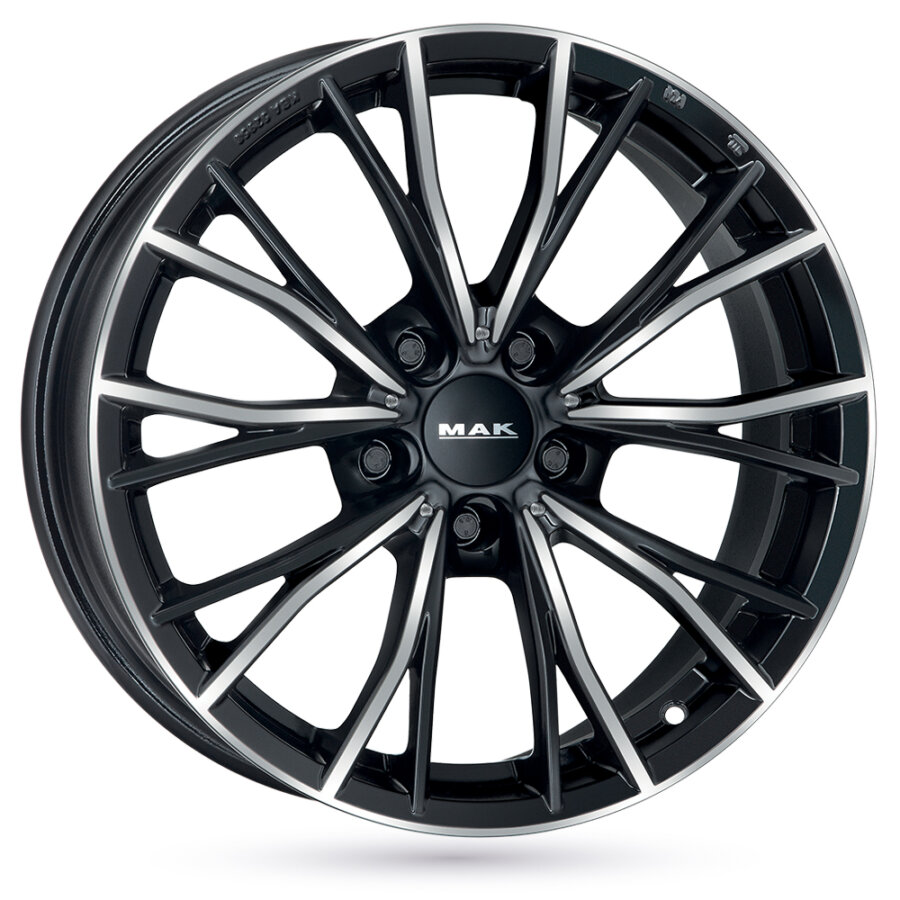 Jante de alumínio mak mark 7.5x17 5x112 et52 frente polida preta