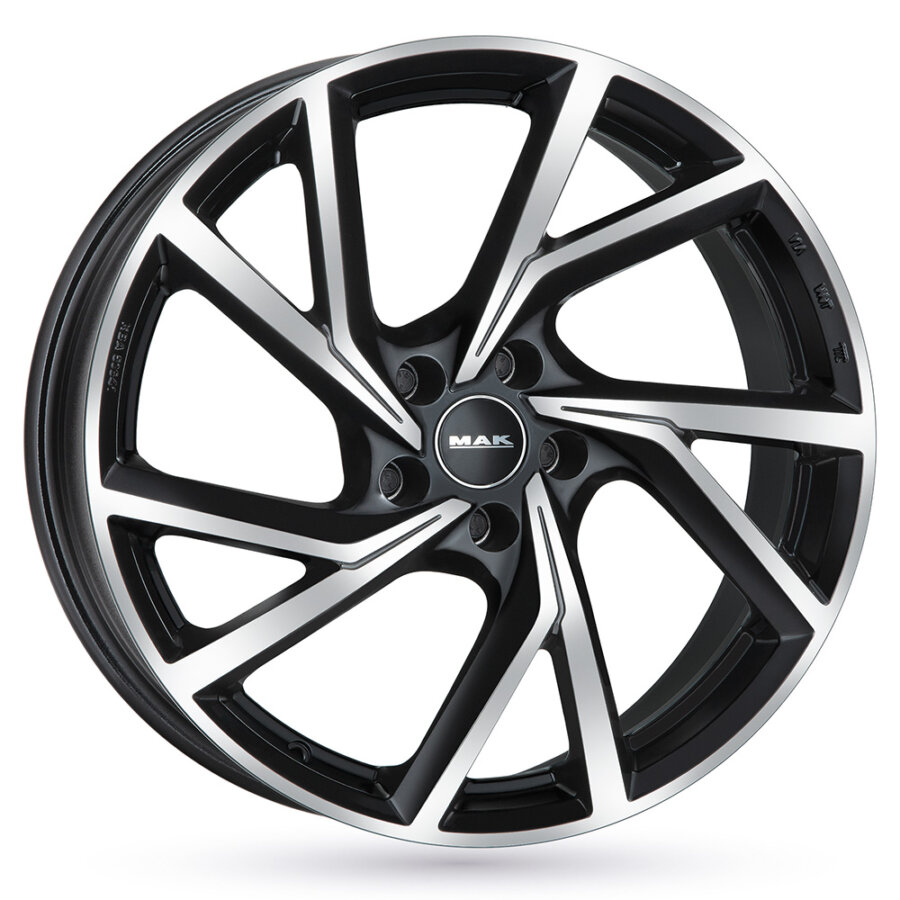 Jante de alumínio mak kassel 8x18 5x112 et42 frente polida preta