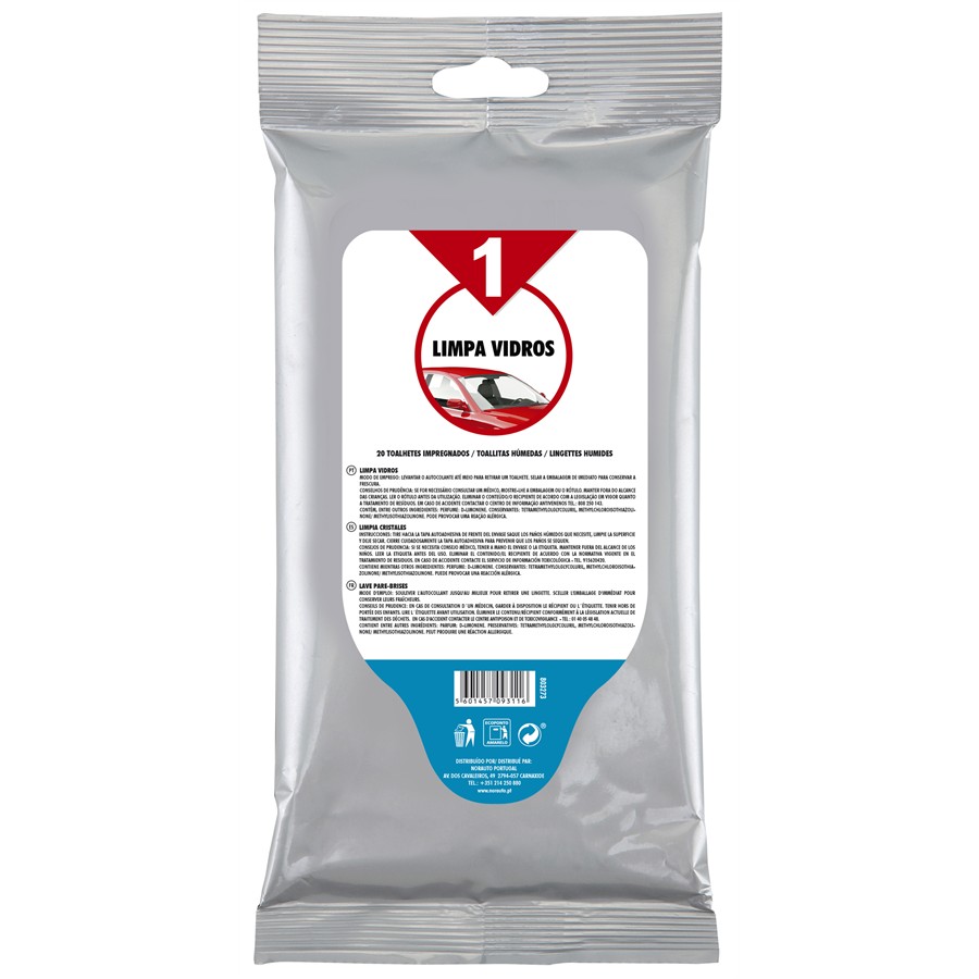 Toalhetes Impregnados Limpa Vidros "1"