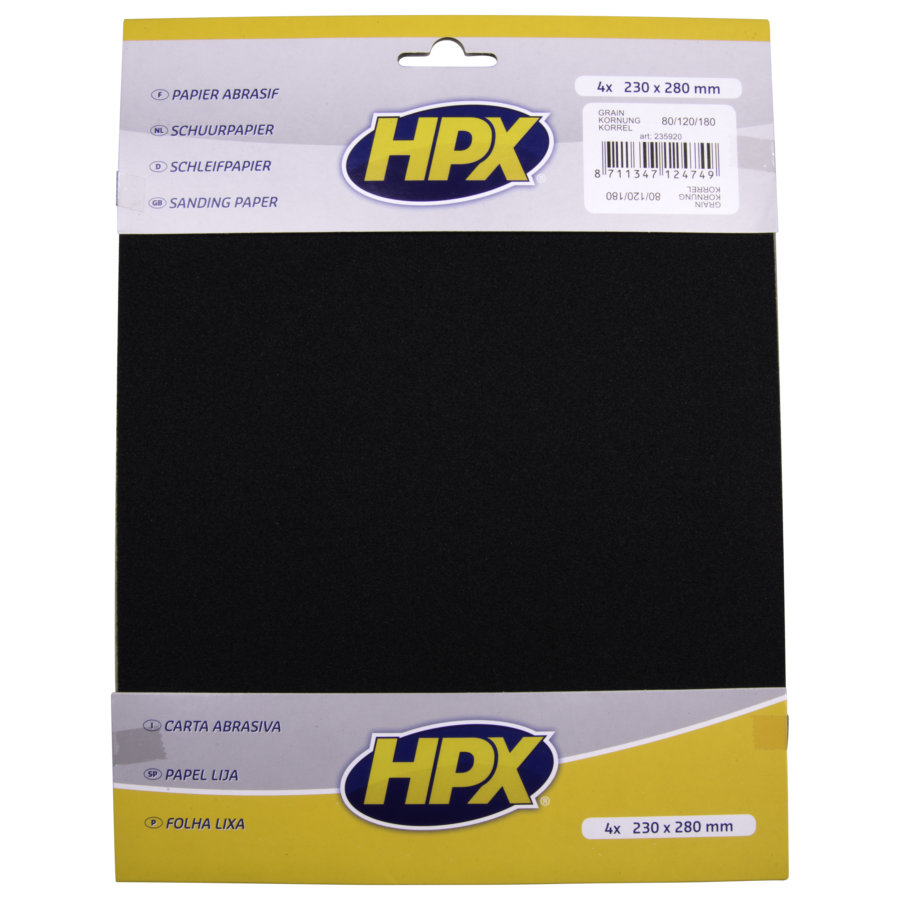 Folha de lixa hpx 235920 p80 x 1/p120 x 2/p180 x 1