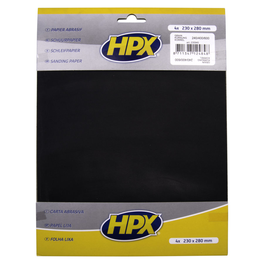 Folha de lixa hpx 235940 p240 x 1/p400 x 2/p600 x 1