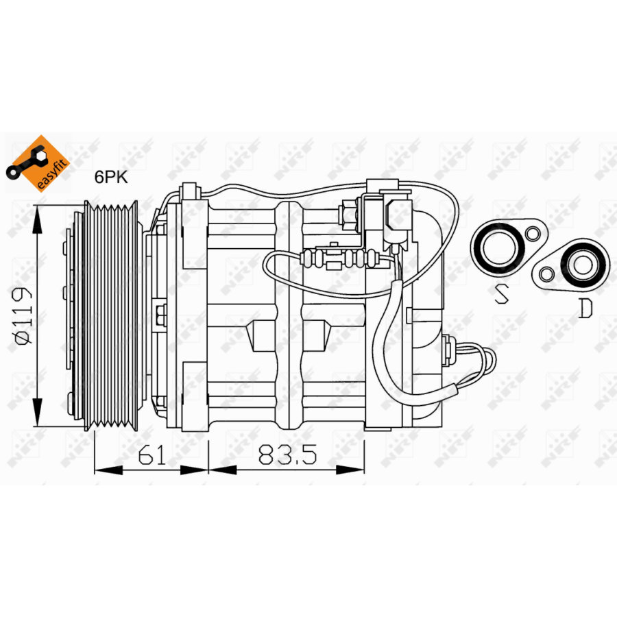 Compressor de ar condicionado NRF 32108G EASY FIT Norauto