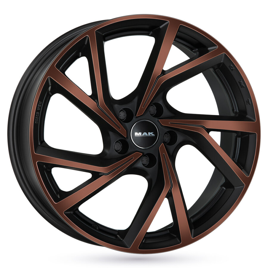 Jante de alumínio mak kassel 7.5x18 5x112 et50 bronze polido com face preta