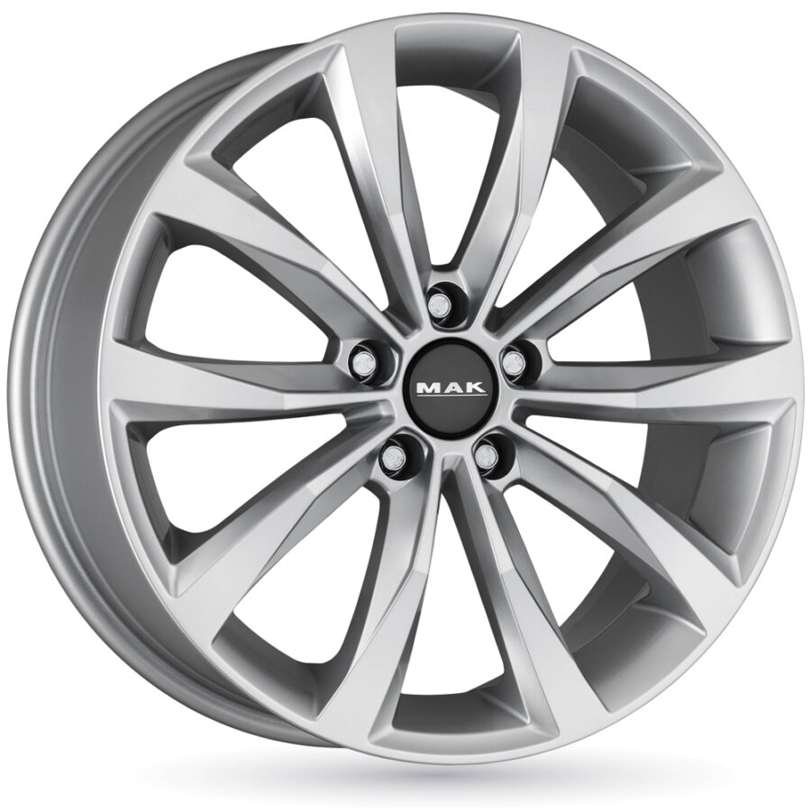 Jante de alumínio mak wolf 6.5x16 5x112 et50 revestido a prata