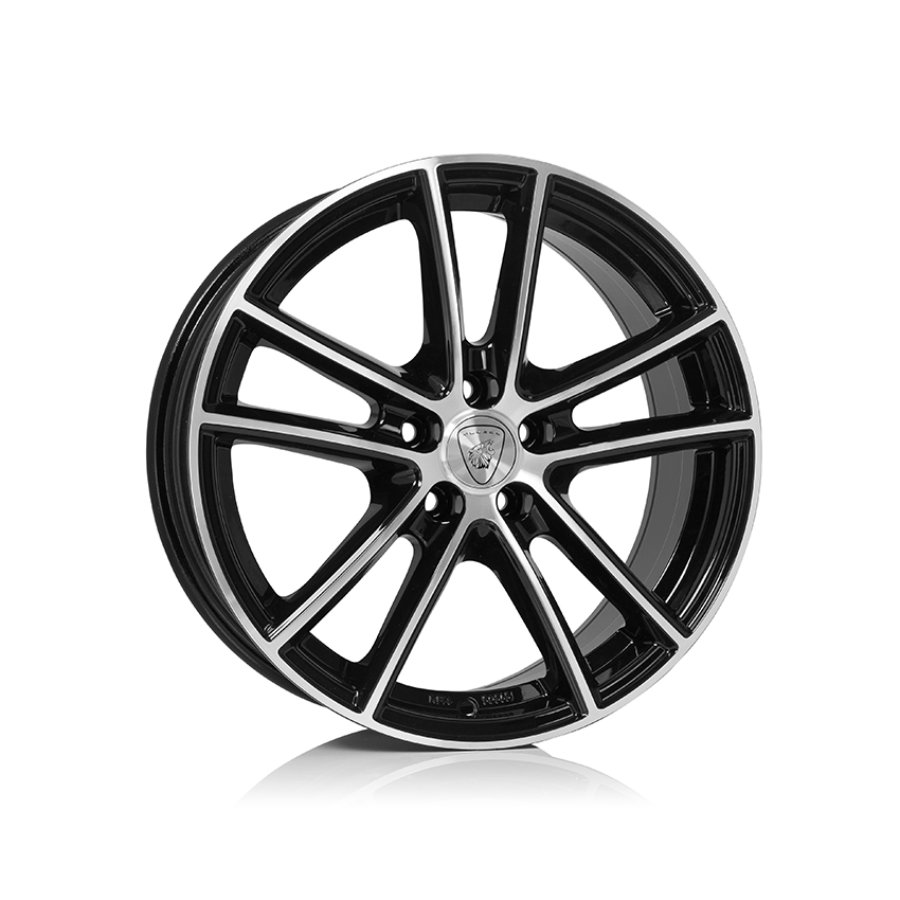 Jante de alumínio aluett aluett 56 8x18 5x114 et48 preto brilhante com face polida