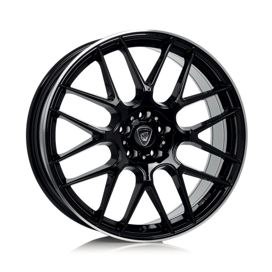 Jante de alumínio aluett aluett 71 8x18 5x112 et30 preto brilhante com face polida