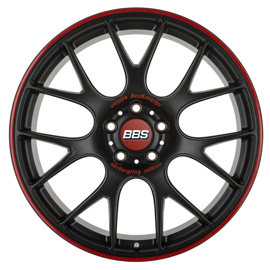 Jante de alumínio bbs ch-r 8.5x18 5x112 et42 aresta preto mate vermelho