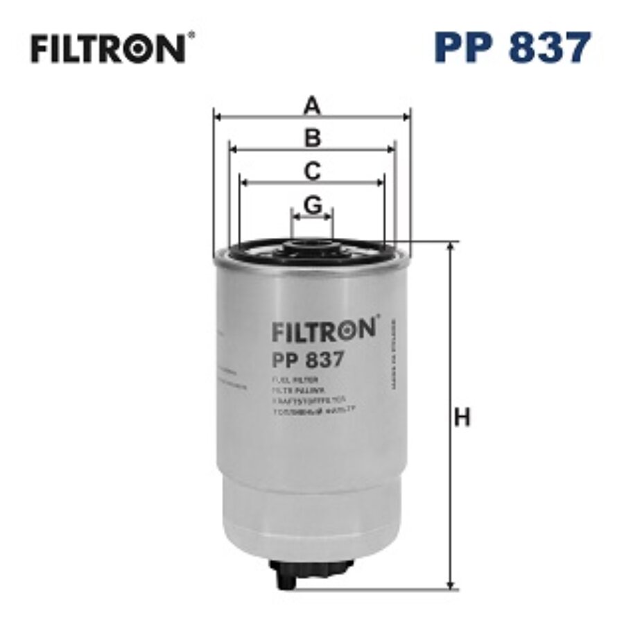 Filtron Filtro De Combustivel Pp837