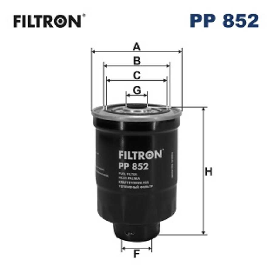 Filtro de combustivel filtron pp852