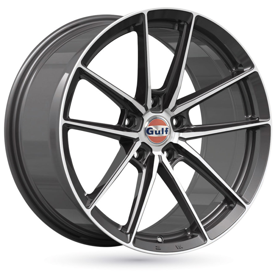 Jante de alumínio gulf gt3 8x18 5x112 et30 cinzento mate polido