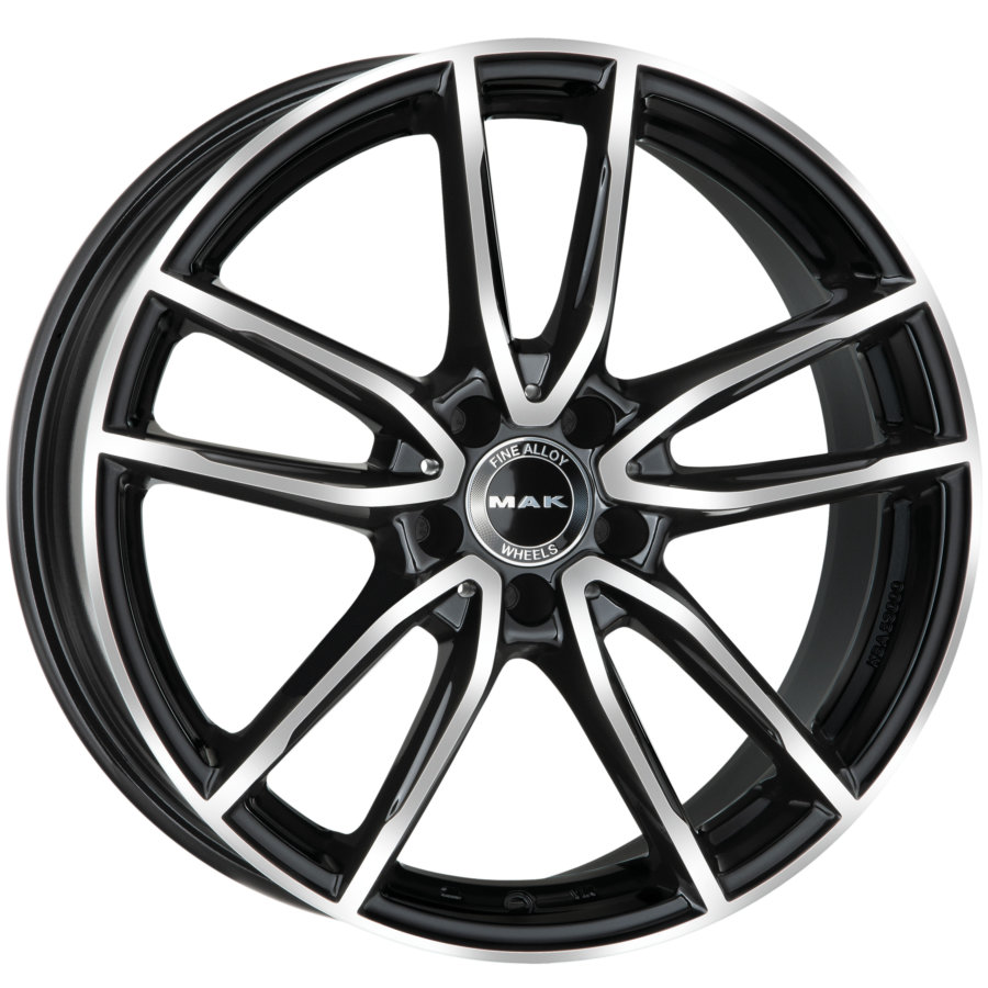 Jante de alumínio mak evo-d 11x21 5x112 et55 preto polido